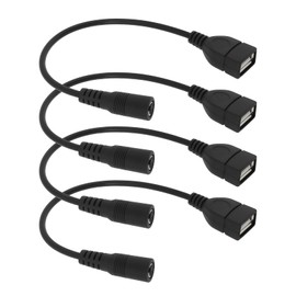 Be In Your Mind 4 Pack 5.5mm x 2.1mm DC Female to USB A Female Charger Adapter for Small Devices, Mobile Phones, MP3, MP4, Digital Photo Frames (4.7")
