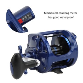 ANKROYU Fishing Trolling Reel, Aluminum Alloy Drum Fishing Reel Line Counter, Long Distance Casting Sea Fishing Reel with Line Counter for Long Shot Sea Fishing (JBC9000L)
