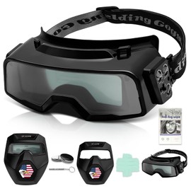 UpaClaire True Color Auto Darkening Welding Goggles Upgraded 7.0 Generation Welding Goggles With Grinding, Cutting And Welding Functions Wide Shade 4/5-9/9-13