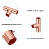 PATIKIL 1/4" (6mm) ID 0.8mm Thick Tee Copper Fitting, 6Pcs