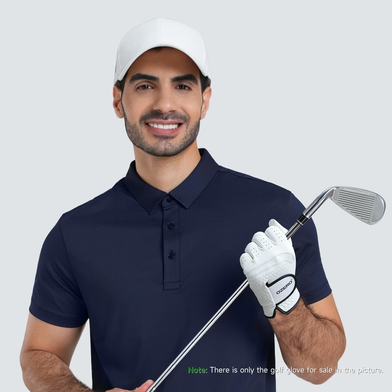 OZERO Golf Glove, Sheepskin FusiouFit, Left Hand, Breathable with Perforations