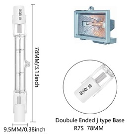 EKSAVE EKSAVE R7s Halogen Leuchtmittel 78mm 160W 230V Dimmbar Halogenstab 2700K Warmwei? 2450LM (4 Stck)