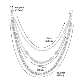 Jeans Chains Wallet Chain Pants Chain, Silver Pocket Chain Skull Chains Hip Hop Rock Chains Punk Gothic Metal Belt Chain Biker Trouser Chain Accessory Jewelry Gift for Men Women