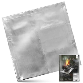 ZEN Camps Bonfire Heat Shield Sheet, Heat Reflective Sheet, Bonfire Sheet, Aluminum Material, Silver, Camping, Lawn, Burning Prevention, 23.6 x 23.6 inches (60 x 60 cm)