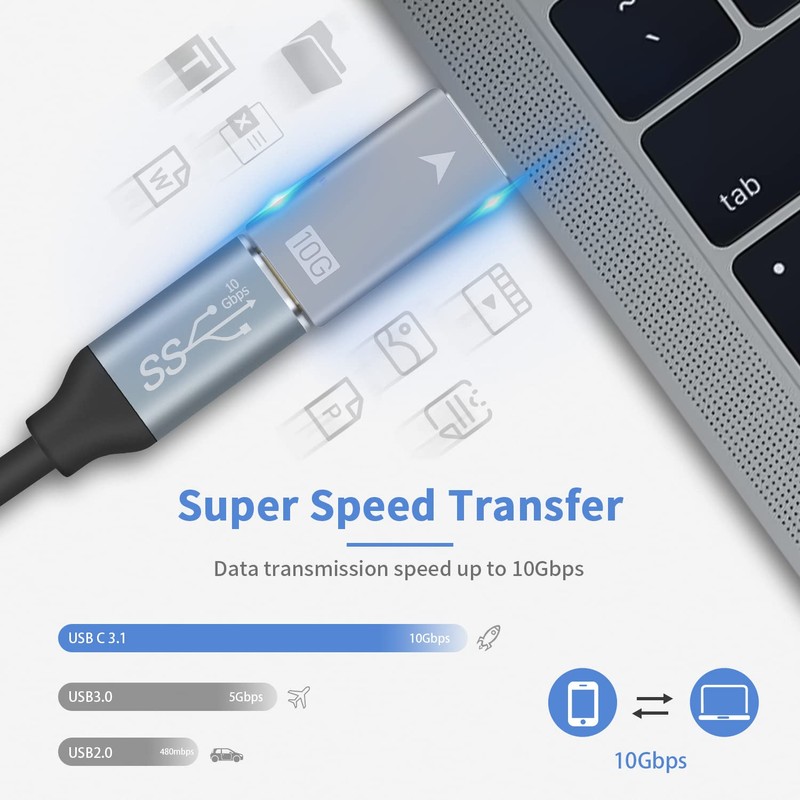 Duttek USB to USB C Adapter, USB C Female to