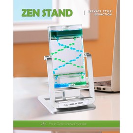Phone Stand Sensory Toy,Weljoy Zen Stand for Relaxation and Focus with Built-in Holder Engaging Fidgets Toy Liquid Motion Bubbler Calm Down Corner Supplies for Adults and Kids