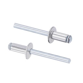 sourcing map Blind Rivets Aluminium Pull Rivets Core Decoration Rivets 6 mm Diameter 12 mm Handle Length Silver Pack of 50