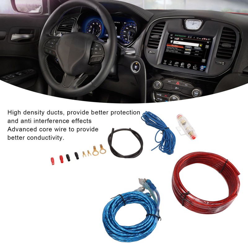 8 Gauge Car Amplifier Wiring Kit with Amp Power Cable