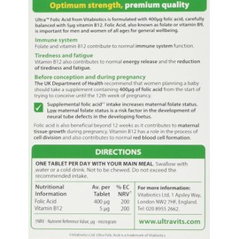 Folic Acid Tablets with Vitamin B - 60 Tablets, Vitabiotics Ultra