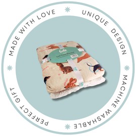 P Dot Wolf Cute Creations Dog Blanket Throw Reversible Dog Printed Blanket for Kids Teens Adults Dogs Soft Warm Microfiber Fleece Solid Blanket for Bed, Couch and Travel (Small 110x68cm, Pug)