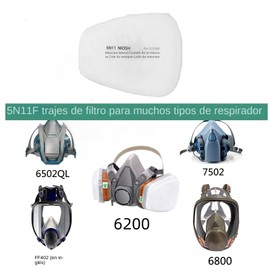 MOKUKU 6001 Respirador Reemplazo Filtro Cartuchos, Compatible con 6200, 6800 (50 pcs)