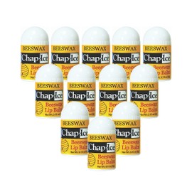 Chap-Ice Bálsamo labial premium y tradicional para labios agrietados, secos o quemados por viento, sabor a cera de abeja menta  Hecho en Estados...   