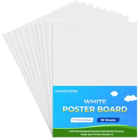 Invinton 11x17 White Poster Board Paper, 50-Sheet Bulk Pack, 240 GSM