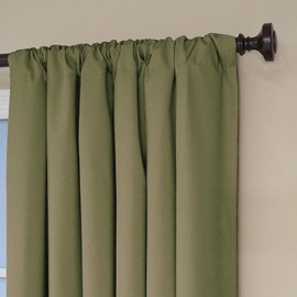 ECLIPSE Kendall Modern Blackout Thermal Rod Pocket Window Curtain for Bedroom or Living Room (1 Panel), 42" x 95", Artichoke