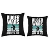 Auger Wars Man Vs Ice Ice Fishing Throw Pillow