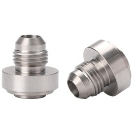 Podavelle 6AN Male Stainless Steel Weld On Bung Fitting Adapter 2PCS