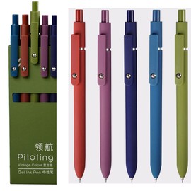 sencoo 5 pack Blue Gel Pens Quick Dry Ink Pens Fine Point Retractable Roller Ball Pens 0.5 mm Smooth Writing Pens Cute Pens Aesthetic pens for School Office Home Diary Gift Pens (Blue)