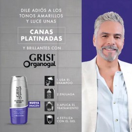1pz Shampoo Grisi Organogal Silver Canas De 400ml                                                                                                     