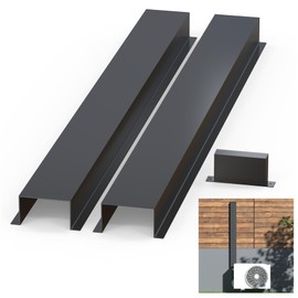 Forestchill Metal Line Set Cover Kit, 6"W x 6.5Ft L Decorative Line Set Cover for Ductless Mini Split Air Conditioner, Heat Pump System and Central AC, Black