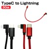 Type I Type C L-Shaped Lightning Charging Cable 11.8 inches
