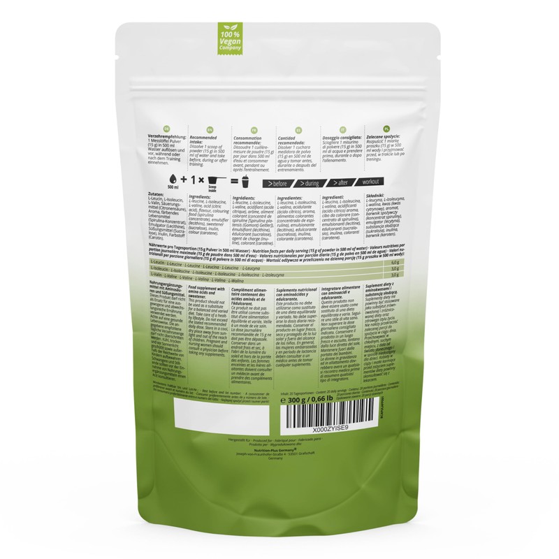 BCAA Powder Green Apple - Amino Acids Complex High Dose