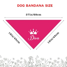 Pink Dog Bandana Diva Pet Dog Bandana for Girls - Funny and Cute Pet Birthday Gift for Small Medium Dogs and Cats - Puppy Bandana