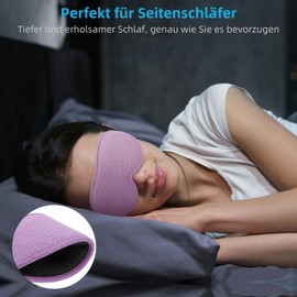 2024 Innovative Sleep Mask for Men and Women. 100% Light Blocking Ergonomic Adjustable Eye Mask with Earplugs Sleep, Nap, Meditation, Travel, Comfortable Night's Sleep (Purple)