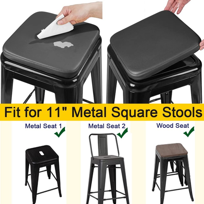 SINOSSO Modern Faux Leather Bar Stool Cushion 1 Piece, Leathaire