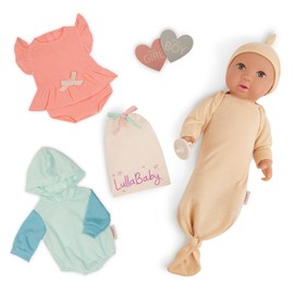 LullaBaby – 14-inch Realistic Baby Doll – Brown Eyes & Huggable Soft Body – Boy or Girl Gender Reveal Accessories – Pretend Play – Toys for Kids Ages 2 Years Old & Up – Gender Reveal Baby Doll