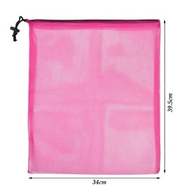 FINZOO 10 PCS Mesh Drawstring Bags,Nylon Mesh Storage Bag with Drawstring,Colorful Mesh Drawstring Laundry Bag for Sport, Swimming, Beach, Travel, Gym, Camping and Training,39.5 x 34cm