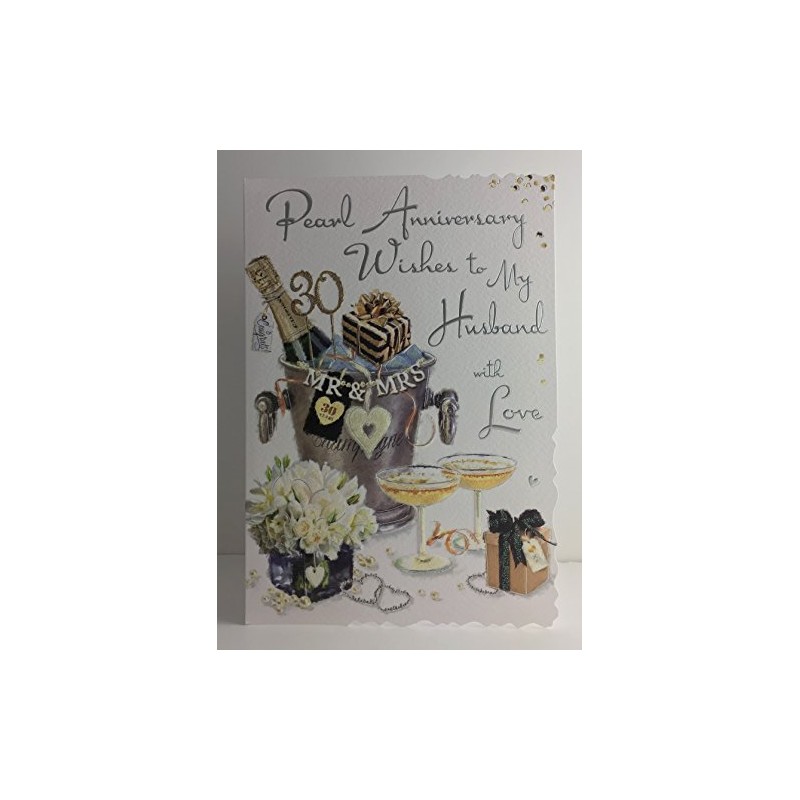 Jonny Javelin 30th Anniversary Card (V469) - Husband - Pearl