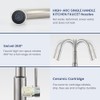 KPW Kitchen Faucet with Pull-Down Sprayer, Brushed Nickel, High-Arc Single