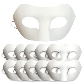 10 Pcs DIY White Paper Masks Zorro Blank Mask, Hand Painted Mask for Personality Creative Design Dance Party, Masquerade, Cosplay Party