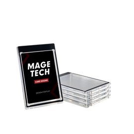 Mage Tech 35pt Card Holder for TCG Games - Holds Sleeved Cards, UV Protection, Clear Display Case for MTG, PTCG, OPCG, Lorcana & More - Black (5ct)