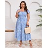KOJOOIN Women Plus Size Summer Dress Short Sleeve Casual Floral