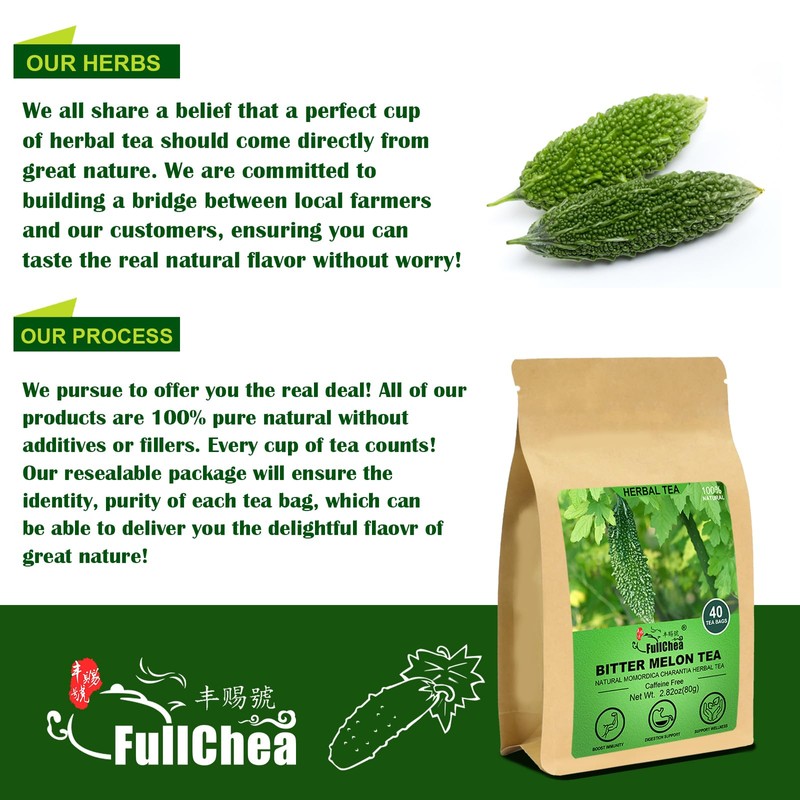 FullChea - Bitter Melon Tea, 2g X 40 Count -