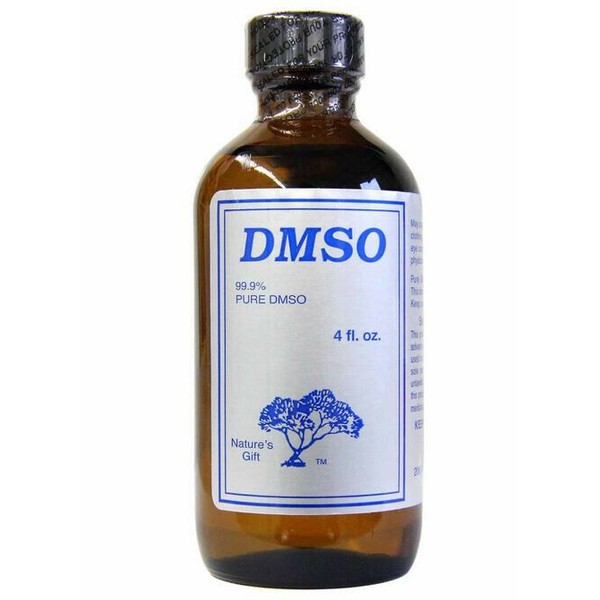 Nature's Gift 99.9% Pure DMSO Distilled Water 4 oz Glass Bottle