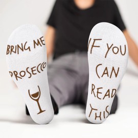 Vinsani® Funny Prosecco Socks – 'If You Can Read This, Bring Me Prosecco' – Cozy Novelty Ankle Socks for Women & Men, Fun Birthday, Christmas, Secret Santa & Prosecco Lover Gift