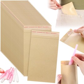 Saypacck 100 Pcs Sanitary Napkin Disposal Bags Feminine Hygiene Disposal Bags Bulk Kraft Tampons Bags for Feminine Products with Self Adhesive for Women Girls, 5.91" x 3.15"