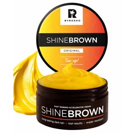 BYROKKO Shine Brown Crema Aceleradora del Bronceado, 210 ml, Para Sol o Cama Solar, Bronceado Rápido con Ingredientes Naturales, Tono Profundo y Duradero