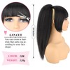 Allyreetress Black Ponytail with Bangs for Black Women,Yaki Drawstring Ponytail