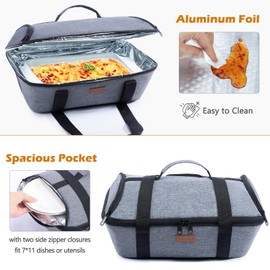BAGSPRITE Casserole Dish Carrier Insulated - Hot Casserole Dish Carrying Case - Food Carrier for Pockluck Fits 9" x 13" Baking Dish, Fancy Panz,Lasagna Pan