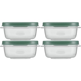 Utenselux Rubber Maid Storage Containers, Easy Find Lids, Blue Spruce, 1.25 cup, Leak Proof Lids, Food Storage Set, Clear Meal Prep Containers, 4 Sets