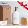 Clasin Home Kitchen Soap Dispenser with Sponge Holder, Refillable Acrylic