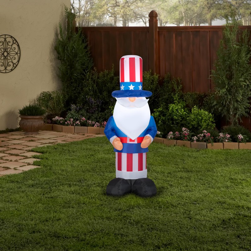 4' Gemmy Airblown Inflatable Patriotic 4th of July Uncle Sam