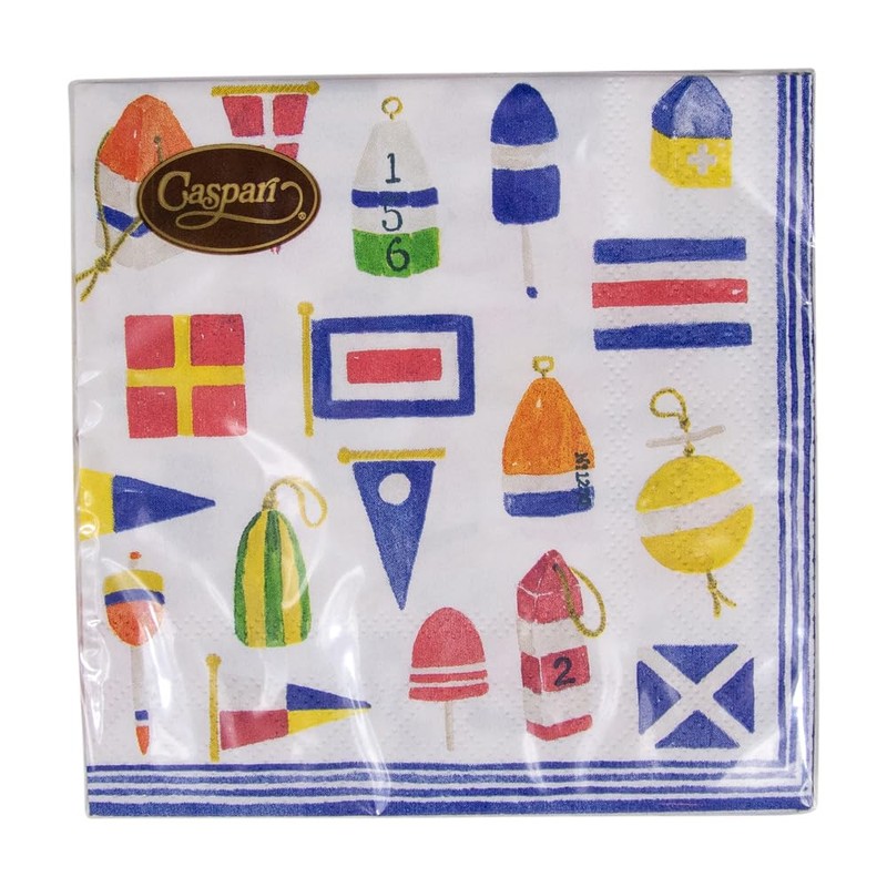 Caspari Nantucket Paper Cocktail Napkins - 20 Per Box