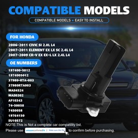 37980-RTA-003 Mass Air Flow Sensor MAF Meter for Honda Civic Si 2006-2011 Element EX LX SC 2007-2011 CR-V EX EX-L LX 2007-2009 Replace 197400-5012 MAS4524 AF10343