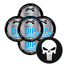 TeaZa Herbal Pouch Cool Mint 5 Cans with DC Crafts Nation Skin Can Cover - Skull