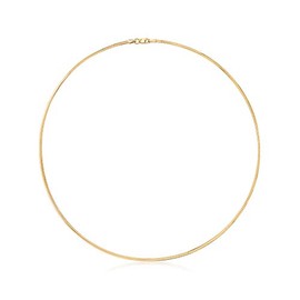 Ross-Simons Italian 2mm 18kt Gold Over Sterling Omega Necklace. 20 inches