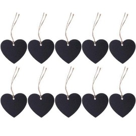 20pcs Chalkboard Tags Mini Wooden Hanging Chalkboard Tags Heart-Shaped Chalkboard Labels Name Tags Price Tags Message Tags with String Best for Wedding Party DIY Crafts